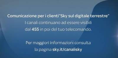 Riorganizzazione canali Sky sul digitale terrestre