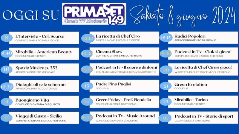 Iniziate le Trasmissioni di Primaset Canale Nazionale 149